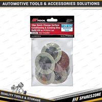 10 Pcs PK Tool 120 Grit Aluminium Oxide Roll Lock Style Sanding Disc Refill Pack