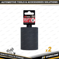 2 x PK Tool 39mm 1/2 Inch Drive Deep Impact Sockets - 12 Point Cr-Mo Metric