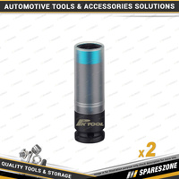 2 x PK Tool 17mm 1/2 Inch Drive Thin Wall Deep Impact 85mm Mag Wheel Sockets
