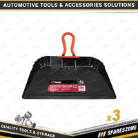 3 x PK Tool Workshop Dustpans - 43.2cm Heavy Duty with Large Handle Lightweight