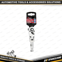 PK Tool 3/8" Drive Flex-Head Stubby Ratchet - 10mm Chrome Finish Metric CR-V
