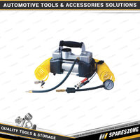 Pro-Tyre 12V Heavy Duty Air Compressor - Dual Cylinder Twin-head 150psi Gauge