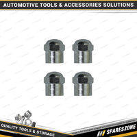4 Pieces of Pro-Tyre Valve Caps - Chrome Hex - Vehicle Accessories