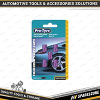 5 Pcs of Pro-Tyre Valve Caps - Anodized Pink Colour Fits Any Valve System