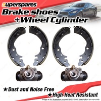 Rear 4 Brake Shoes + Wheel Cylinders for Nissan 1200 B120 1.2L 1971-1985