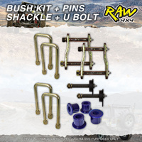 Rear RAW Bush Shackle U-bolt Pin Kit for Toyota Landcruiser 78 79 Constant Load