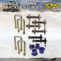 Rear RAW 4x4 Bush Shackle U-bolt Pin Kit for Toyota Land Cruiser FJ BJ 70 73 74