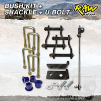 Rear RAW 4x4 Leaf Springs Bush Shackle U-bolt Kit for LDV T60 Ute Dual Cab 17-On