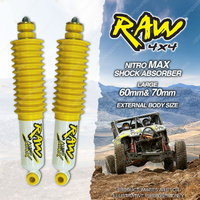 2 x Rear 50mm Lift RAW 4x4 Nitro Max Shock Absorbers for Toyota Prado 150 Series