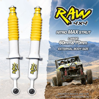 2 x Front 50mm RAW 4x4 Nitro Max Shock Absorbers for Toyota Fortuner KUN51 TGN51