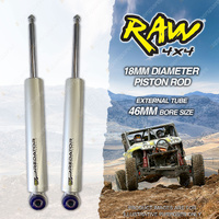 2 x Rear 40mm RAW 4x4 Predator Silver Shock Absorbers for Ford Everest UA