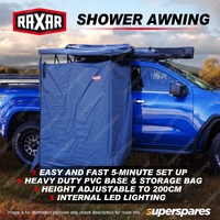 RAXAR Shower Awning - Height Adjustable to 200cm Included Base and Light