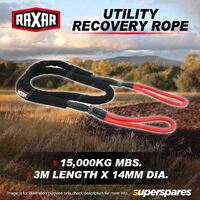 RAXAR Utility Recovery Rope - 3M Length x 14mm Diam. 15,000KG MBS Towing Accs