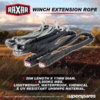 RAXAR Winch Extension Rope - 20M Length x 11mm Diam. 9,500KG MBS Lightweight
