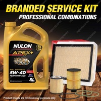 Oil Air Fuel Filter + 5L APX5W40 Service Kit for Holden Astra AH 4cyl 1.9L 07-09