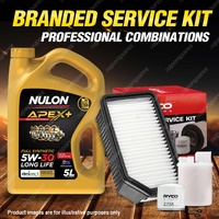 Oil Air Fuel Filter + 5L APX5W30D1 Service Kit for Hyundai I20 PB 4cyl 1.4L