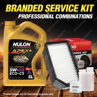 Oil Air Fuel Filter + 5L APX5W20C5 Service Kit for Hyundai I20 PB 4cyl 1.4L