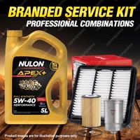 Oil Air Fuel Filter + 5L APX5W40 Service Kit for Hyundai I30 FD 4cyl 1.6L 08-12