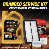 Oil Air Fuel Filter + 5L APX5W30C1 Oil Service Kit for Mazda Mazda 6 GG 4cyl 2L