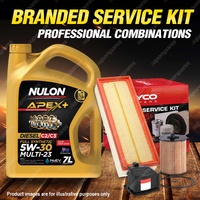 Oil Air Fuel Filter + 7L APX5W30C23 Oil Service Kit for Peugeot 308 T7 HDI 1.6L