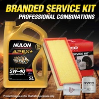 Oil Air Fuel Filter + 5L APX5W40 Oil Service Kit for Peugeot 607 VF V6 3L 02-05