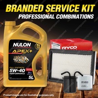 Oil Air Fuel Filter + 5L APX5W40 Service Kit for Subaru Forester SG9 Turbo 2.5L