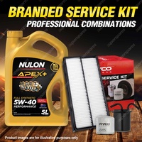 Oil Air Fuel Filter + 5L APX5W40 Service Kit for Subaru Impreza GDA WRX 4cyl 2L
