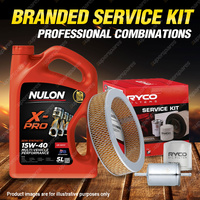 Ryco Oil Air Fuel Filter 5L XPR15W40 Oil Service Kit for Nissan Patrol MQ 2.8L