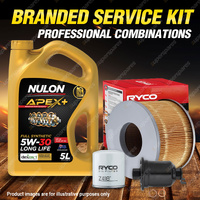 Ryco Oil Air Fuel Filter 5L APX5W30D1 Service Kit for Toyota Hilux VZN167 3.4 V6