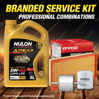 Ryco Oil Air Fuel Filter 5L APX5W30D1 Eng Oil Service Kit for Ford Ka TA TB 1.3L