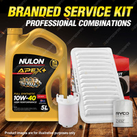 Ryco Oil Air Fuel Filter 5L APX10W40 Service Kit for Toyota Avensis ACM20R 2.0