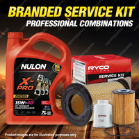 Ryco Oil Air Fuel Filter 7L XPRHD15W40 Service Kit for Nissan Navara D22 3.0L TD