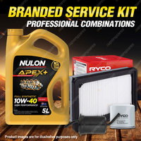 Ryco Oil Air Fuel Filter 5L APX10W40 Oil Service Kit for Mazda E1800 FWD 1.8L