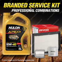 Ryco Oil Air Fuel Filter 5L APX10W40 Service Kit for Nissan Pulsar N15 II 2.0L