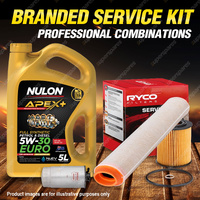 Ryco Oil Air Fuel Filter 5L APX5W30C3 Service Kit for BMW X5 E53 3.0L TDi 00-03