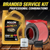 Ryco Oil Air Fuel Filter 6L APX10W40 Service Kit for Toyota Hilux TGN16R 2.7L
