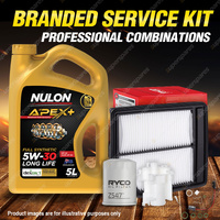Ryco Oil Air Fuel Filter 5L APX5W30D1 Oil Service Kit for Honda Civic FK 1.8L