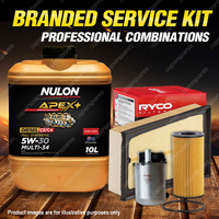 Ryco Oil Air Fuel Filter 10L APX5W30C34 Oil Kit for Nissan Dualis J10 1.6L TDi