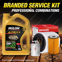 Ryco Oil Air Fuel Filter 5L APX5W30C3 Service Kit for Volkswagen Polo 6R 1.6 TDi