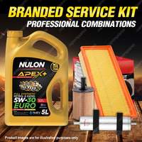 Ryco Oil Air Fuel Filter 5L APX5W30C3 Oil Service Kit for Audi A4 B8 2.0L TDi