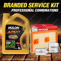 Ryco Oil Air Fuel Filter 5L APX5W30C3 Service Kit for Audi A1 8X 1.4 TFSi T/Ptrl