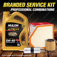 Ryco Oil Air Fuel Filter Nulon 5L APX5W40 Oil Service Kit for BMW X3 F25 2.0L