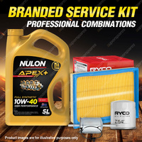 Ryco Oil Air Fuel Filter 5L APX10W40 Service Kit for Holden Barina SB 1.4 1.6L
