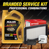 Ryco Oil Air Fuel Filter 5L APX10W40 Oil Kit for Ford Laser KJ KL KM 1.6L 1.8L