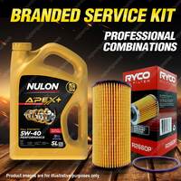 Ryco Oil Filter 5L APX5W40 Engine Oil Service Kit for Renault Laguna X91 08-11