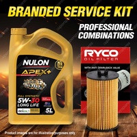 Ryco Oil Filter 5L APX5W30D1 Eng. Oil Service for Holden Barina TM Cruze JH Trax