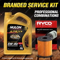 Ryco Oil Filter 5L APX5W40 Engine Oil Service Kit for Fiat Punto Turbo 4cyl 1.4L