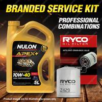 Ryco Oil Filter Nulon 5L APX10W40 Engine Oil Kit for Ford Laser KQ Telstar AX AY