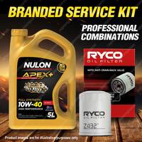 Ryco Oil Filter Nulon 5L APX10W40 Engine Oil Kit for Toyota Avensis Spacia SR43