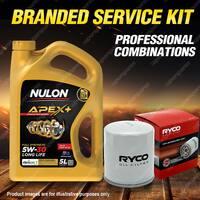 Ryco Oil Filter 5L APX5W30D1 Engine Oil Service Kit for Daihatsu Yrv M200 M201